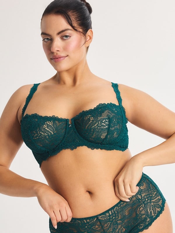 Romantic Corded Lace Unlined Balconette Bra