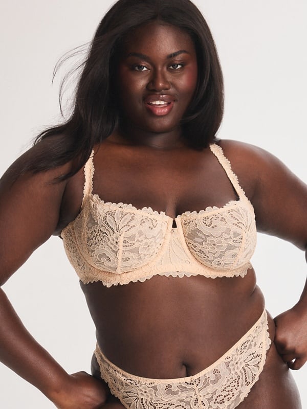 Romantic Corded Lace Unlined Balconette Bra
