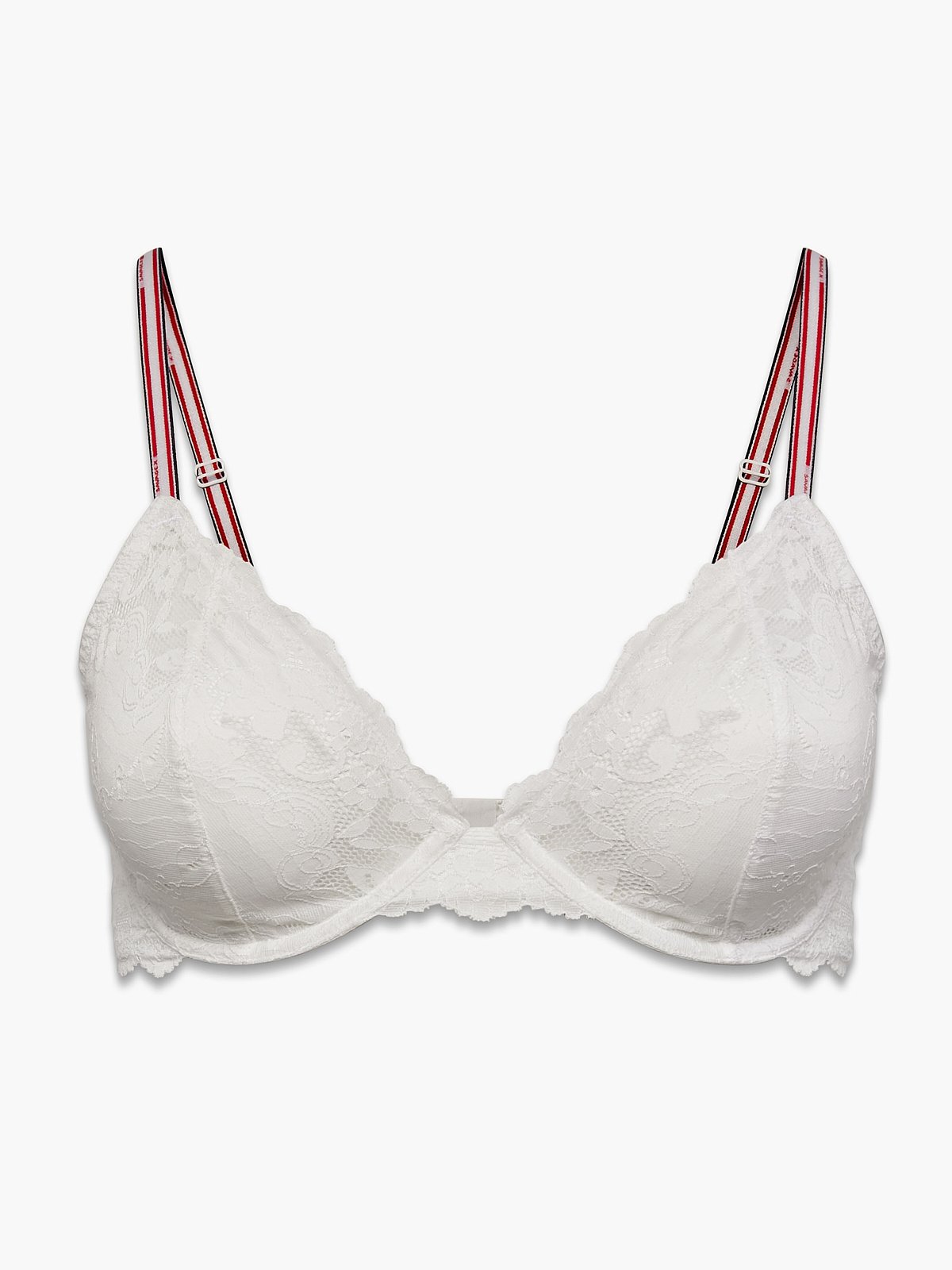 Serving Courtside Unlined Lace Plunge Bra in White | SAVAGE X FENTY