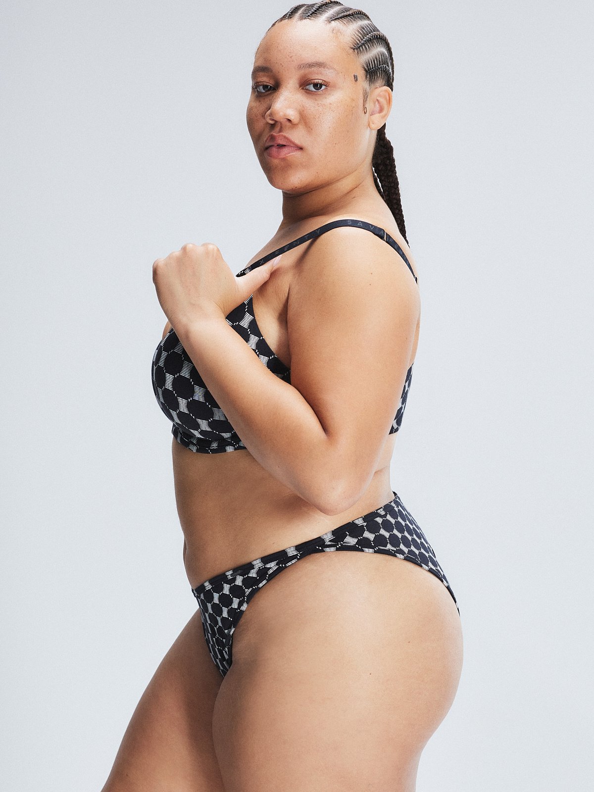 Cotton Essentials Unlined Bra in Black & Multi | SAVAGE X FENTY