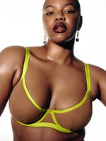 Neon Nights Unlined Demi Bra in Green & Nude | SAVAGE X FENTY