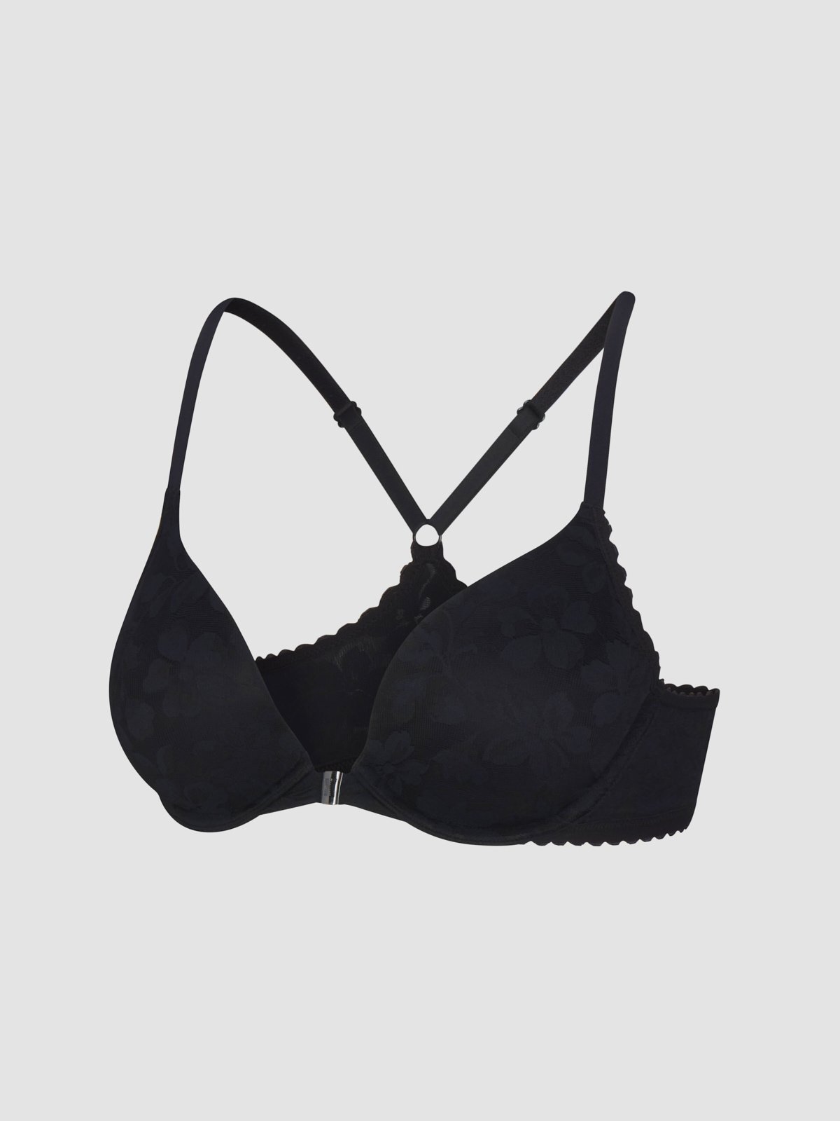 Lavish Lace Front-Closure Push-Up Bra in Black | SAVAGE X FENTY