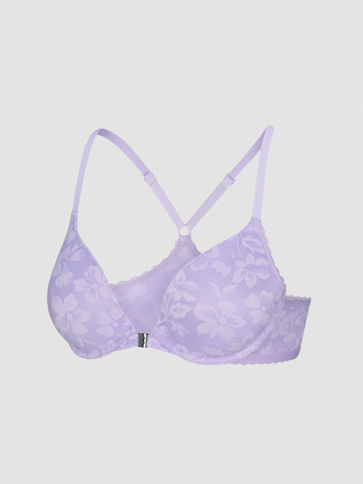 Lavish Lace Front-Closure Push-Up Bra