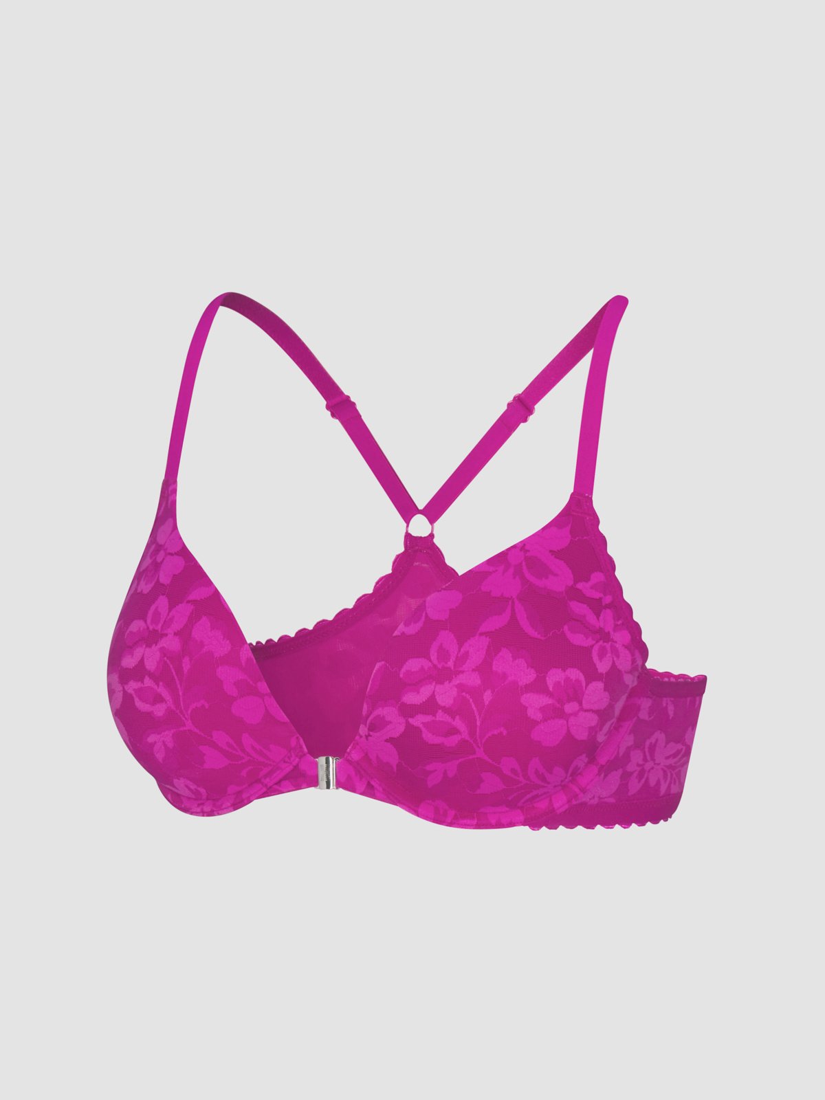 Lavish Lace Front-Closure Push-Up Bra