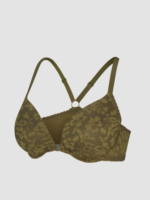 Lavish Lace Front-Closure Push-Up Bra