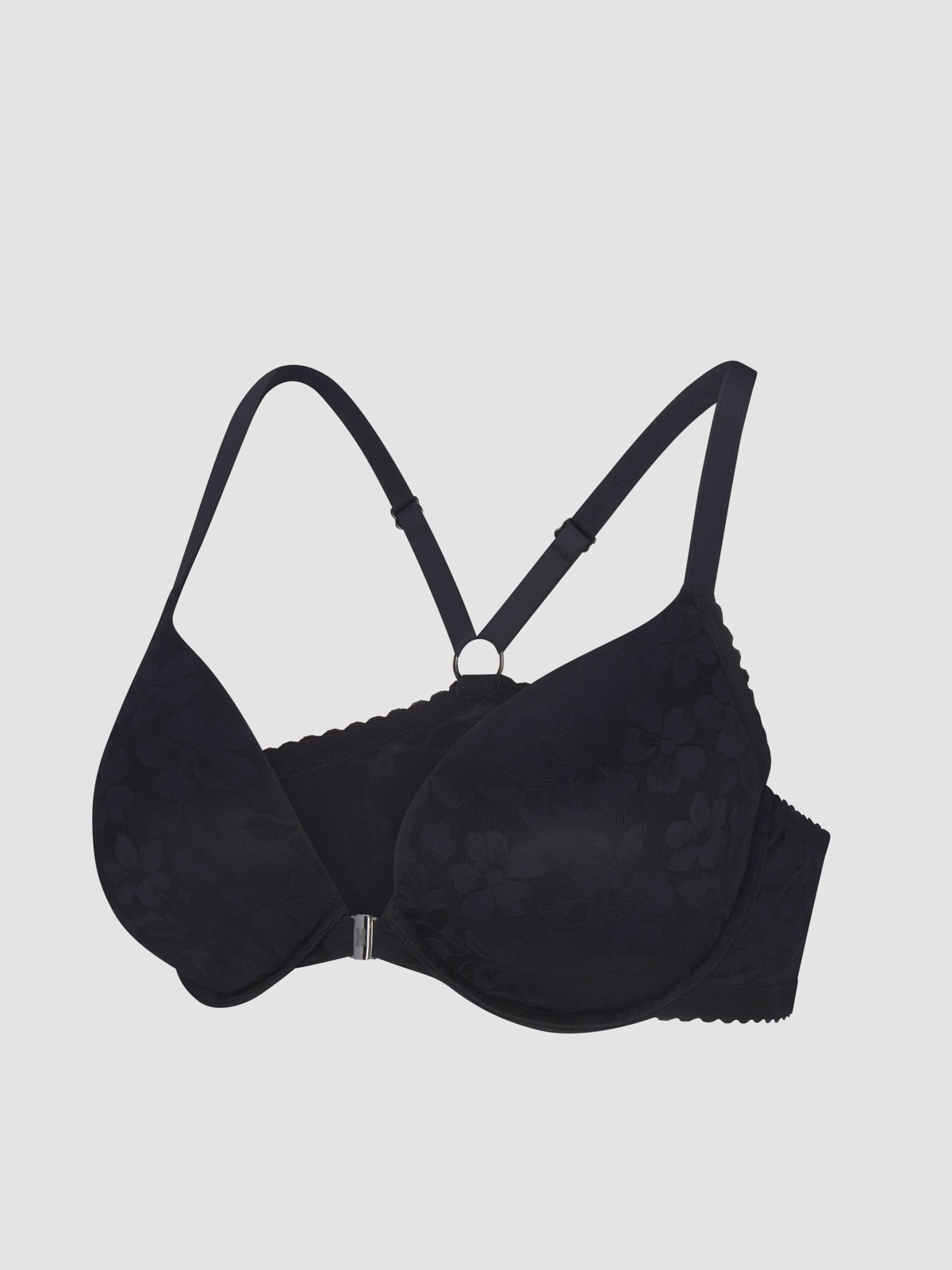 Lavish Lace Front-Closure Push-Up Bra in Black | SAVAGE X FENTY