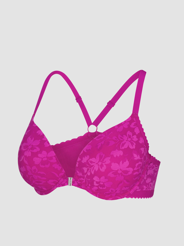 Lavish Lace Front-Closure Push-Up Bra