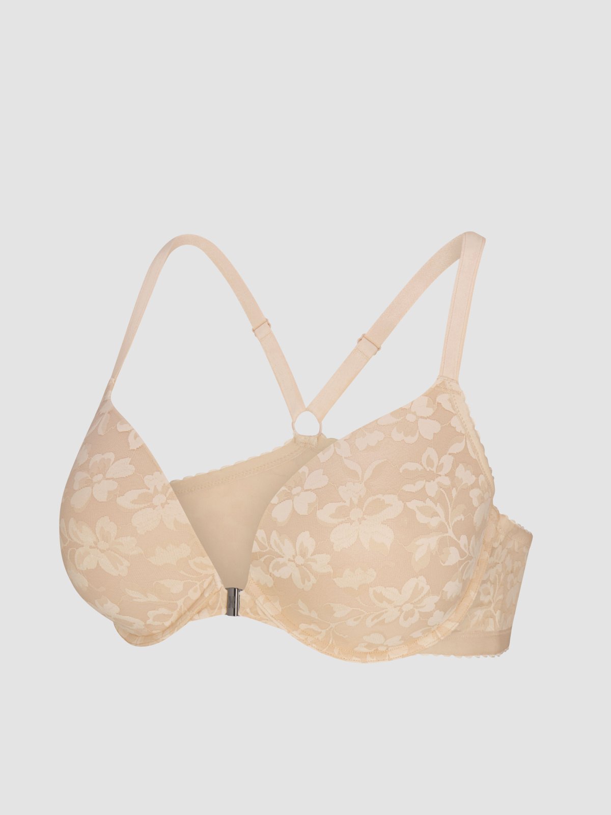Lavish Lace Front-Closure Push-Up Bra