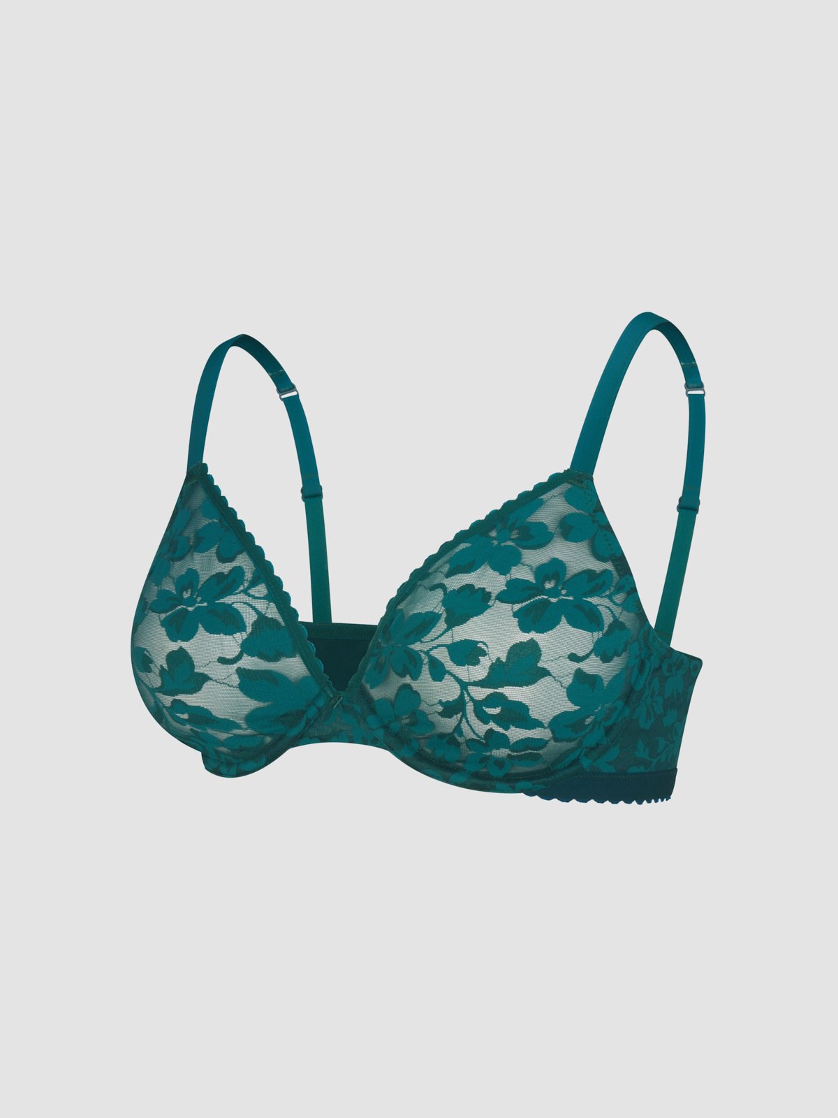 Lavish Lace Unlined Plunge Bra in Green | SAVAGE X FENTY