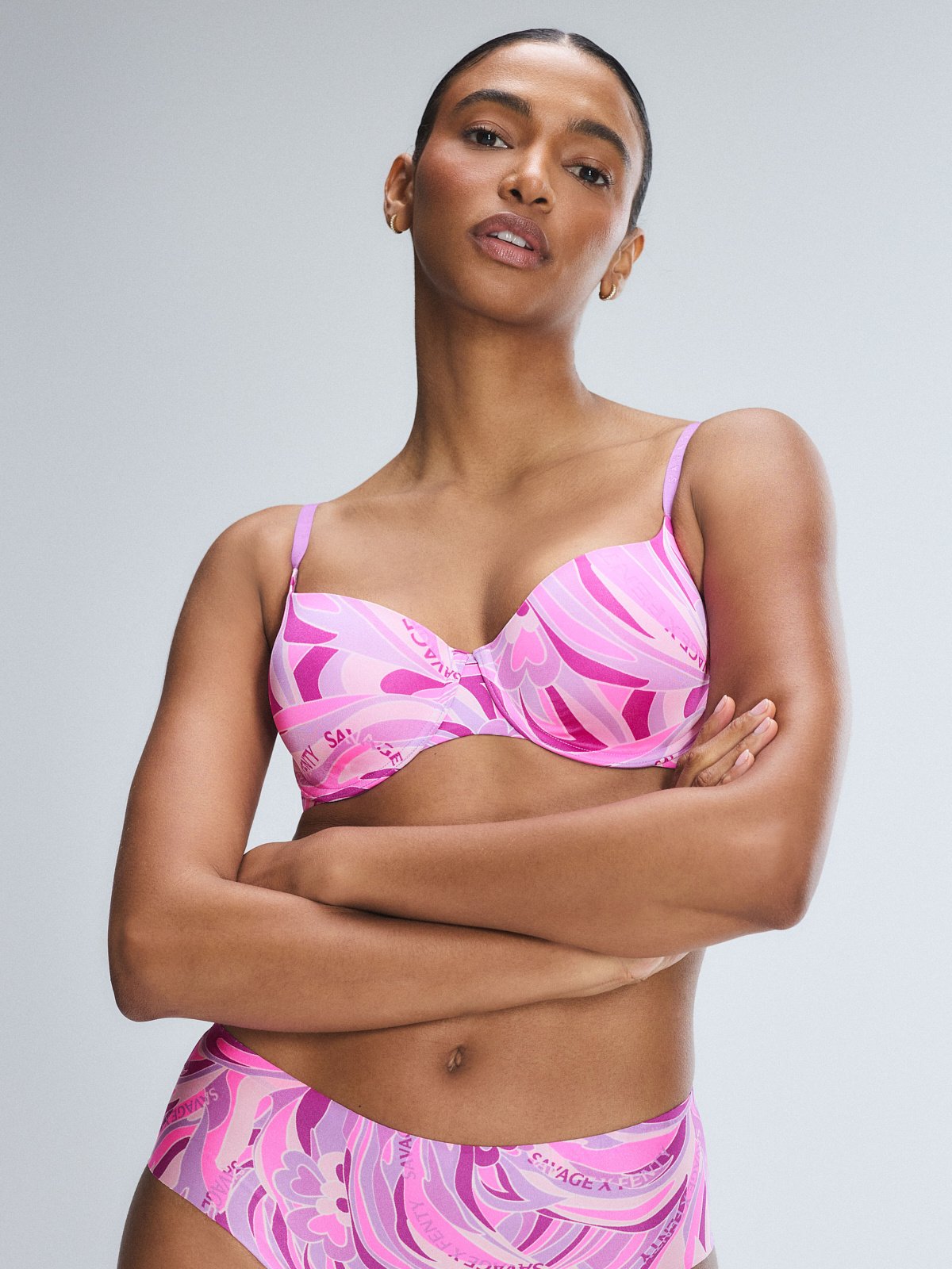 NEW Microfiber Balconette Bra in Multi & Purple | SAVAGE X FENTY