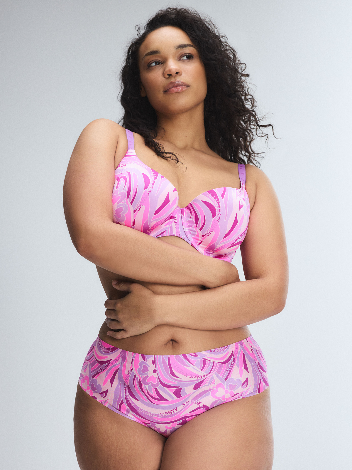 NEW Microfiber Balconette Bra in Multi & Purple | SAVAGE X FENTY