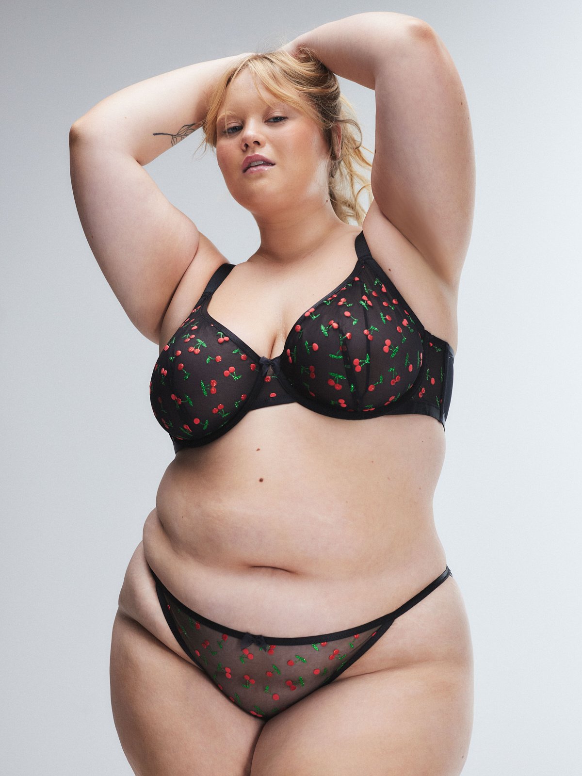 Puff Cherries Unlined Demi Bra