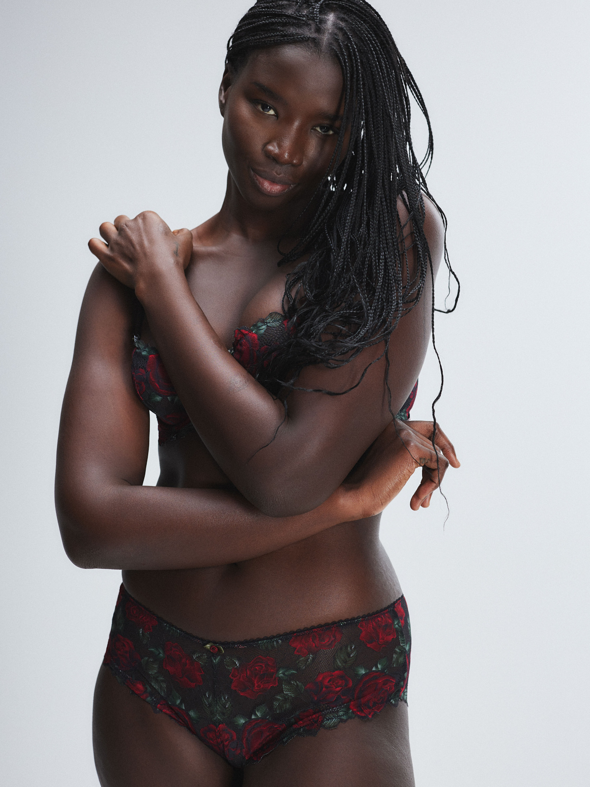 Les Roses Lace Unlined Balconette Bra in Black & Multi | SAVAGE X FENTY