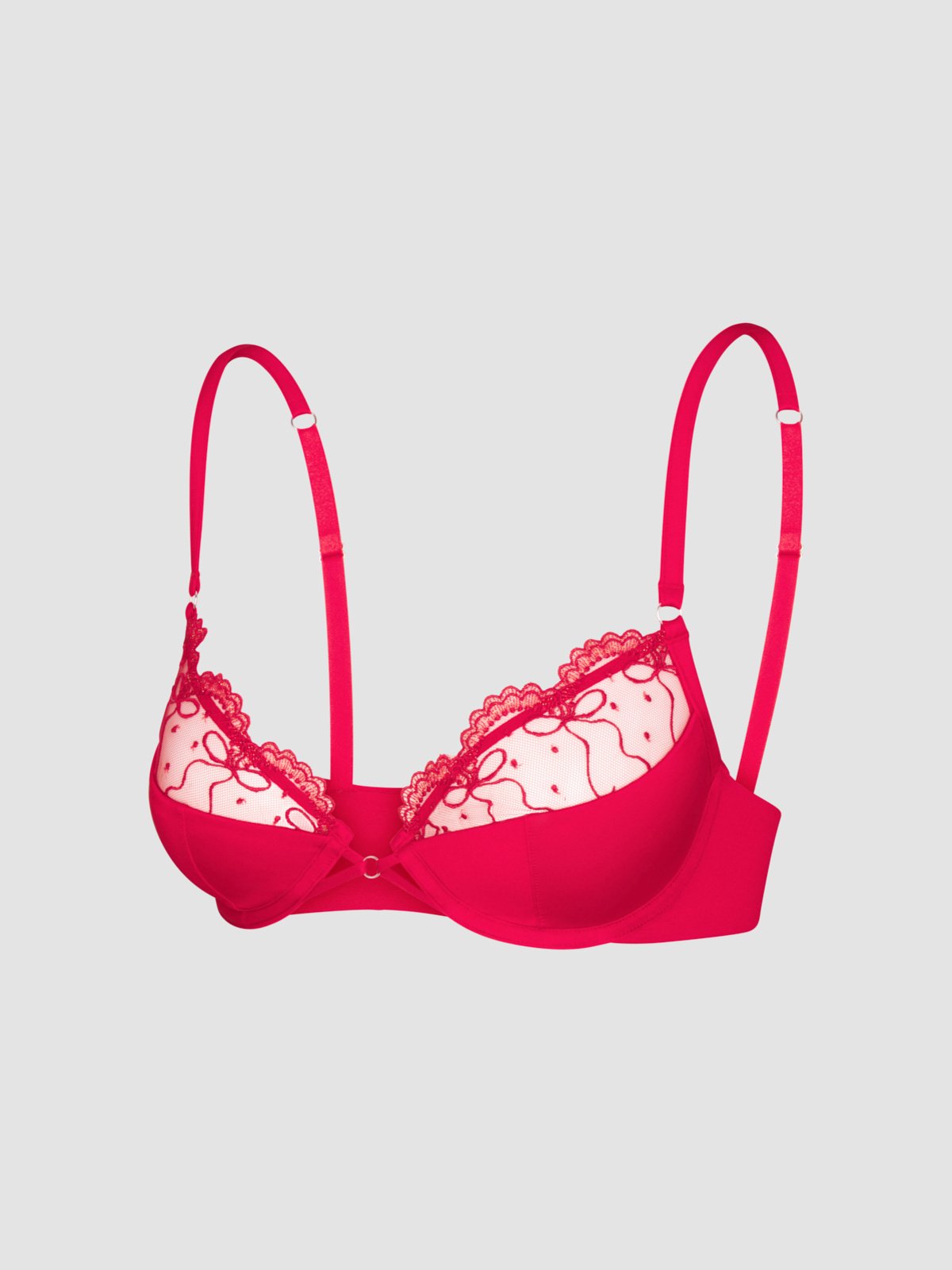 Loveline Satin Half-Cup Demi Bra