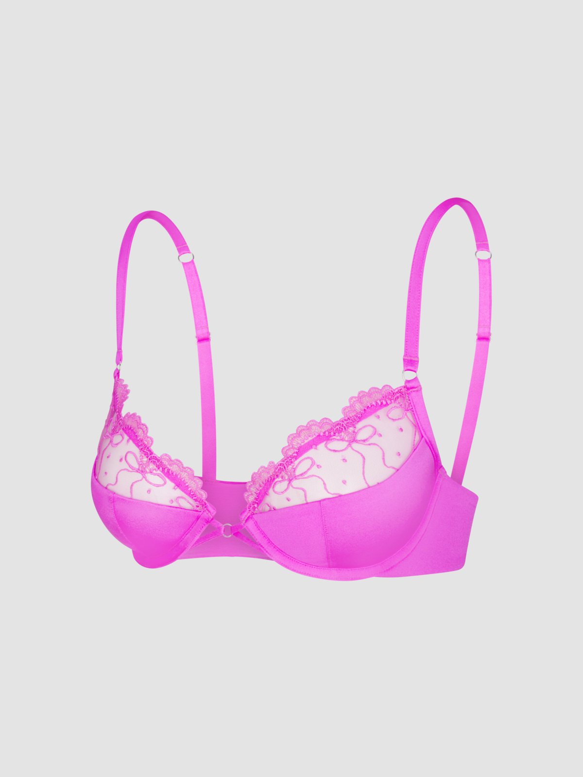 Loveline Satin Half-Cup Demi Bra