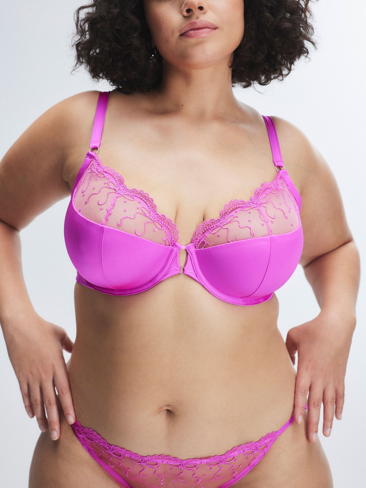 Loveline Satin Half-Cup Demi Bra