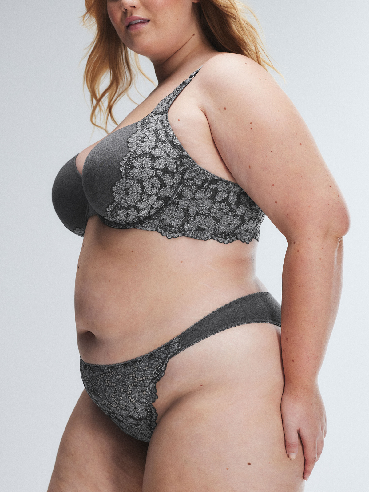 Playdate Lace Padded Demi Bra in Grey | SAVAGE X FENTY