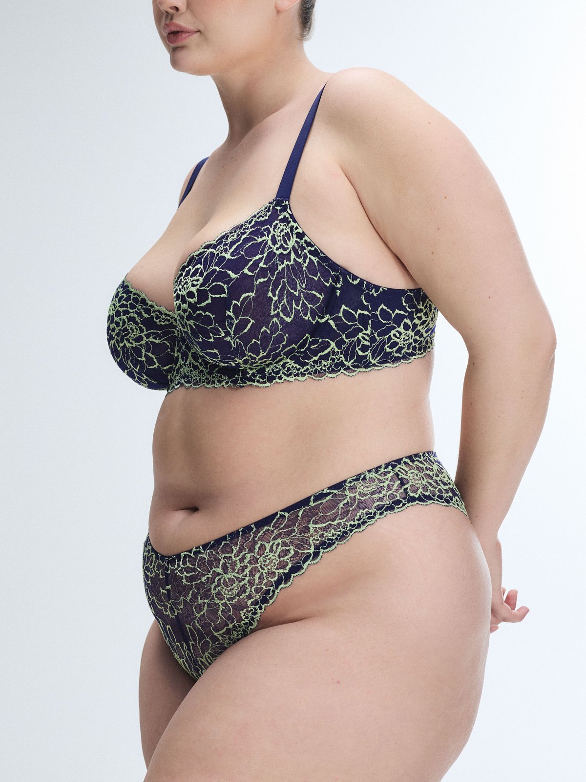 Keepsake Lace Unlined Demi Bra in Blue | SAVAGE X FENTY