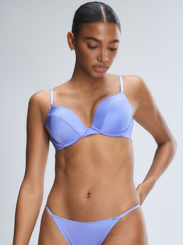 Slipper Satin Push-Up Plunge Bra