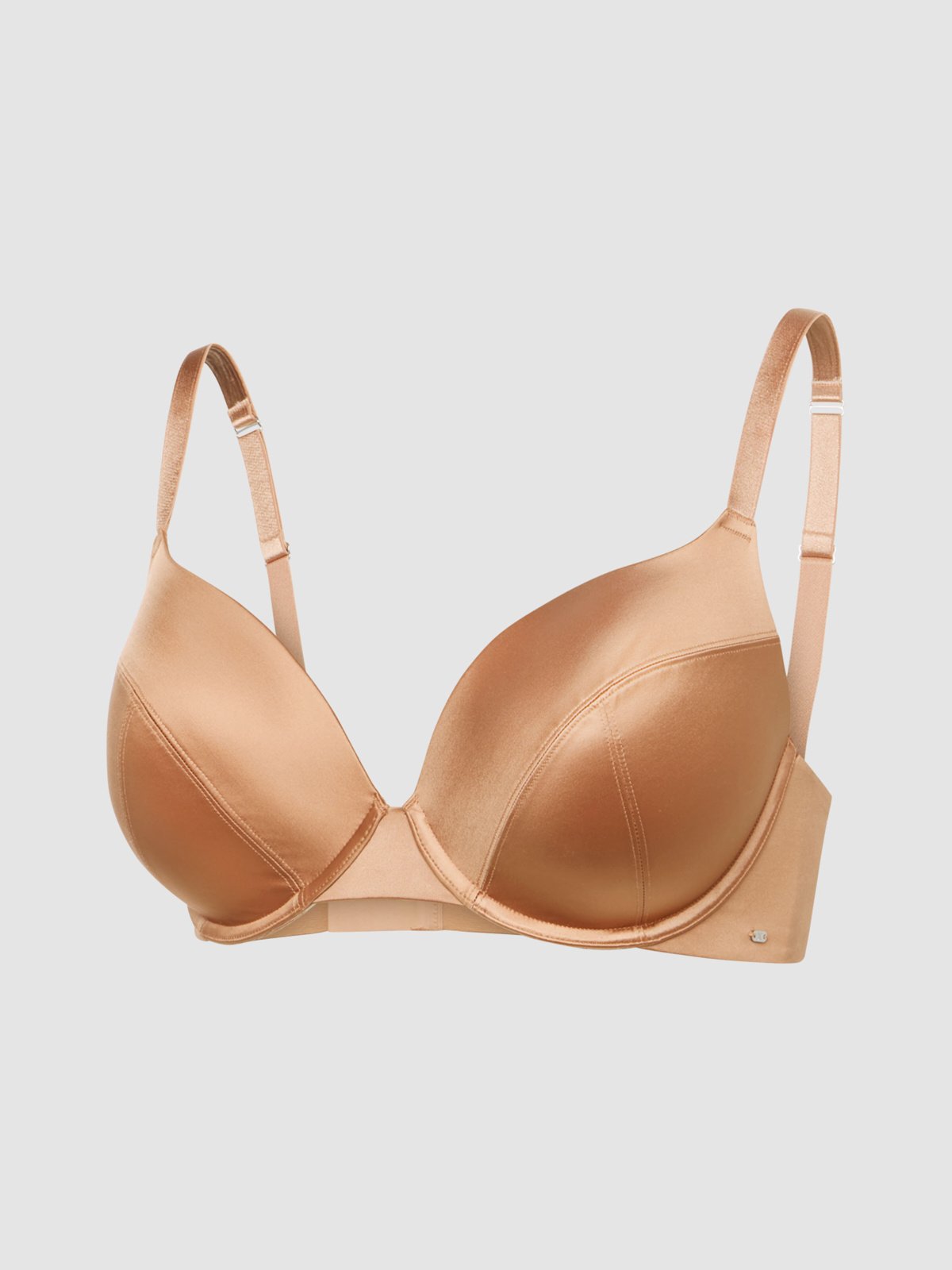 Slipper Satin Push-Up Plunge Bra in Brown | SAVAGE X FENTY