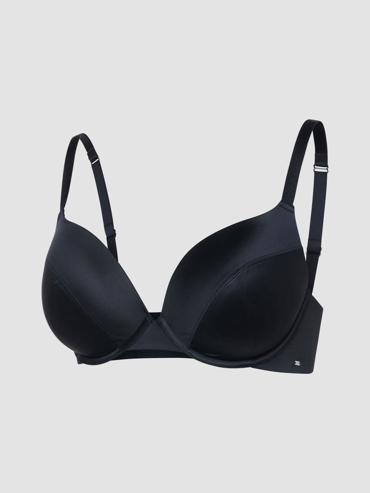 Slipper Satin Push-Up Plunge Bra in Black | SAVAGE X FENTY