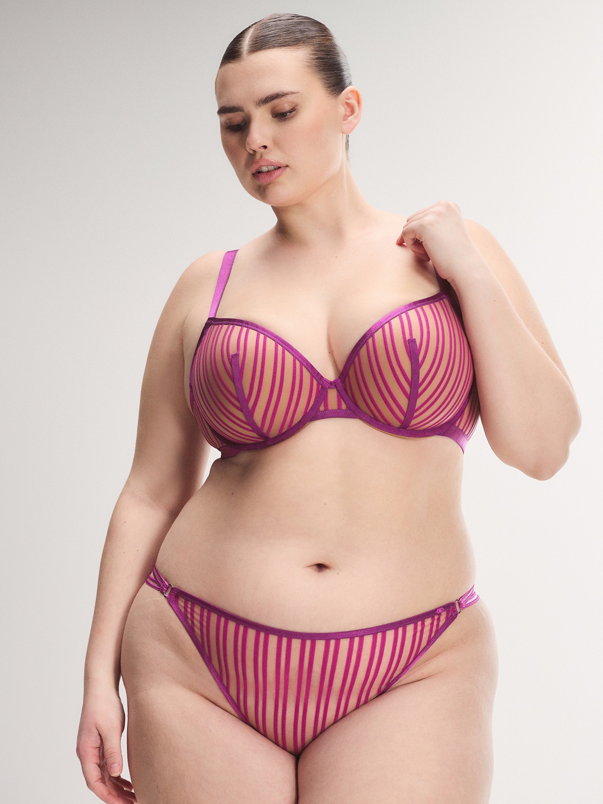 Strappy Hour Striped Lightly Lined Semi-Demi Bra