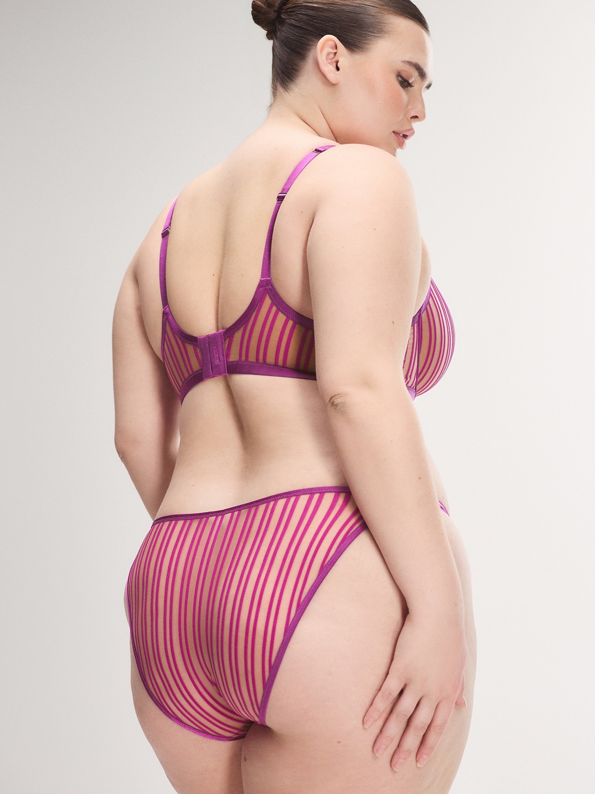 Strappy Hour Striped Lightly Lined Semi-Demi Bra