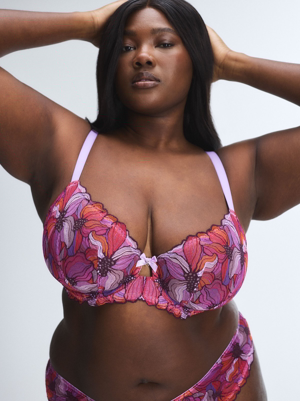 Mosaic Floral Lace Unlined Demi Bra