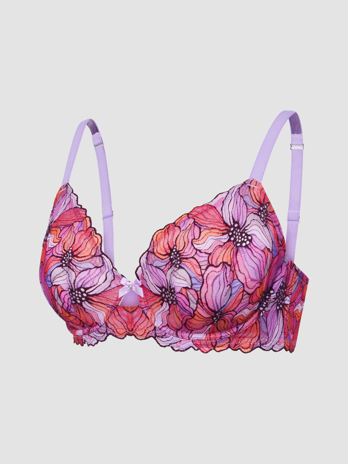 Mosaic Floral Lace Unlined Demi Bra