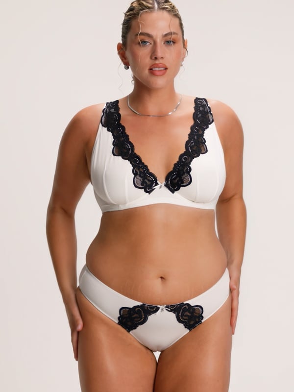 Swirly Girly Unlined Plunge Bra