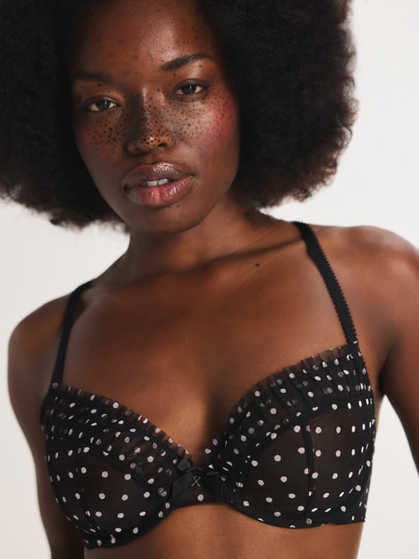On The Dot Mesh Unlined Demi Bra