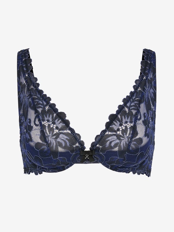 Floral Corded Lace Shimmer Push-Up Demi Bra