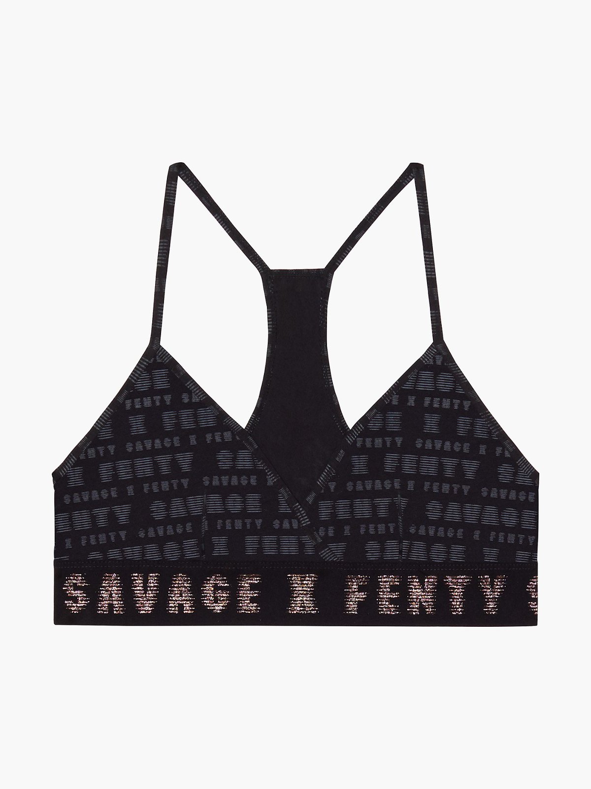 Savage x Fenty cotton logo bralette in black
