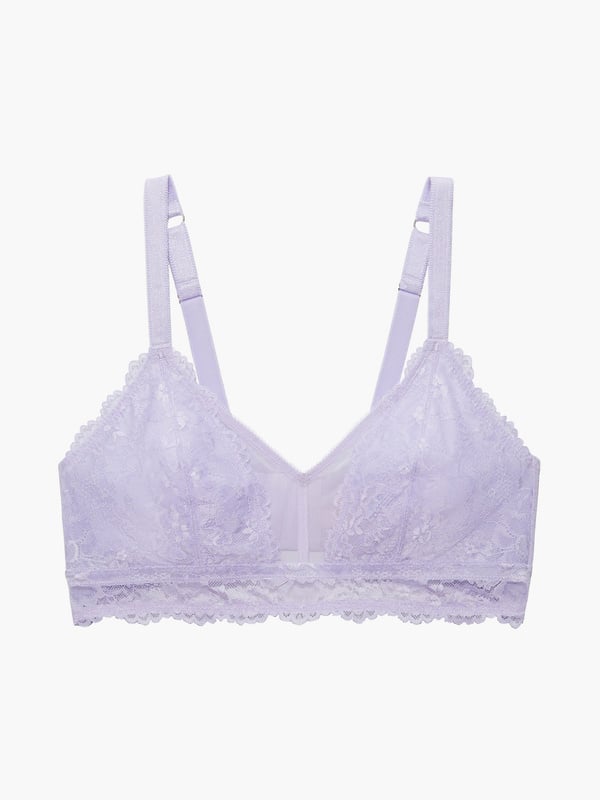 Floral Lace And Mesh Bralette in Purple | SAVAGE X FENTY