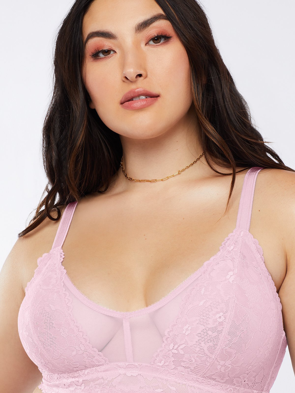 Lipsy pink embroidered bralette