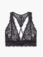 Floral Lace Racerback Bralette in Black