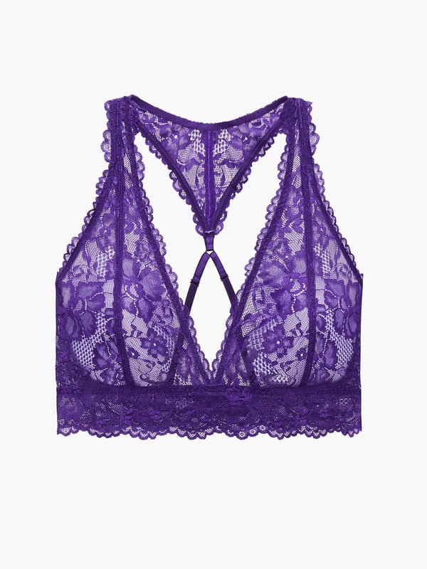 Floral Lace Racerback Bralette In Purple Savage X Fenty Uk United Kingdom 