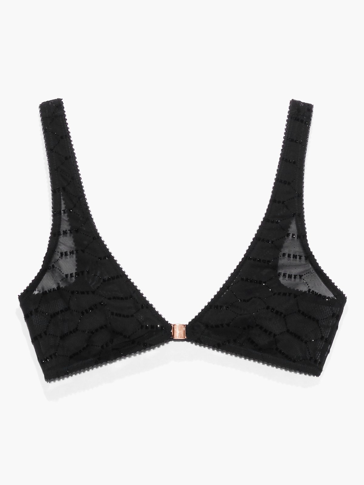 Savage X Fenty, Women's, Shimmer Flocked Logo Unlined Bra, Underwire, Mesh,  Demi Cup, Black Caviar Shimmer, 34D at  Women's Clothing store