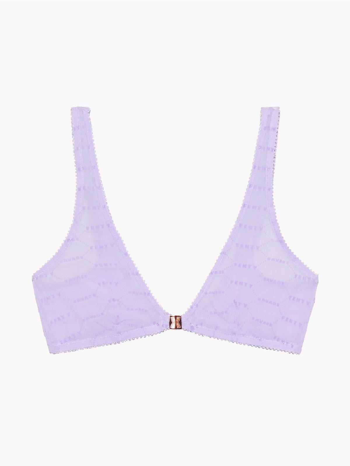 Savage x Fenty all over logo triangle bralette in heather gray