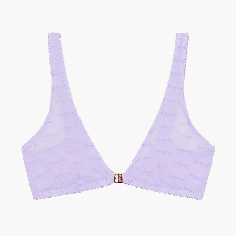 savage x fenty flocked logo bralette