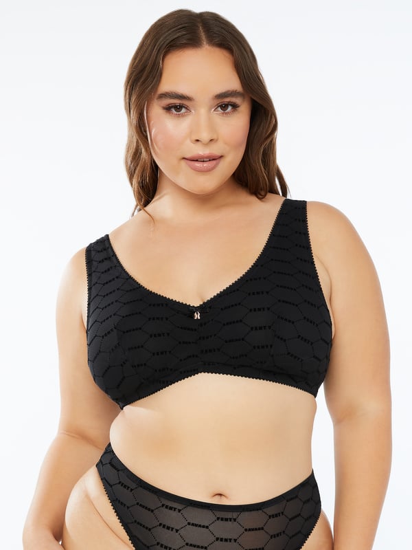 savage x fenty flocked logo bralette