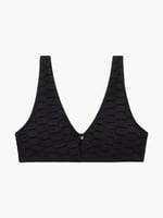 Flocked Logo Bralette in Black