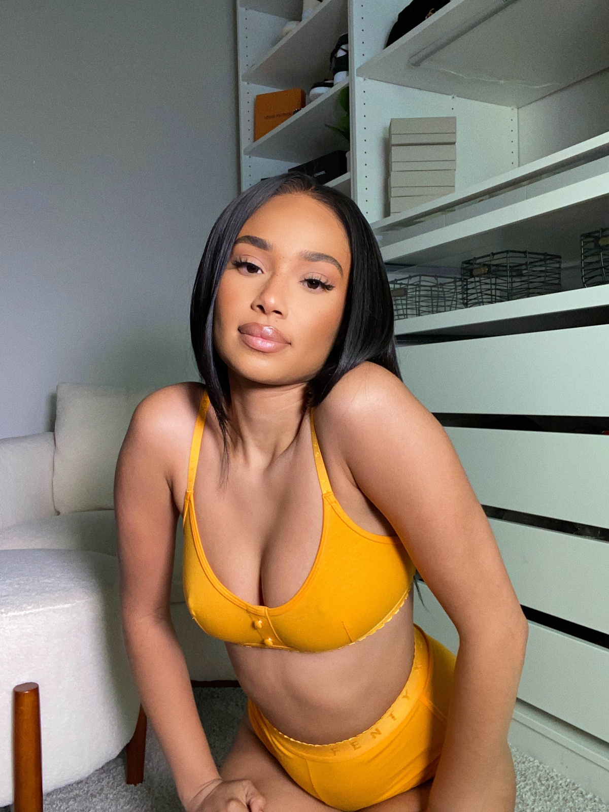 Savage X Cotton Jersey Bralette in Yellow