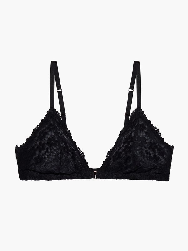 Daisy Lace Triangle Bralette in Black | SAVAGE X FENTY