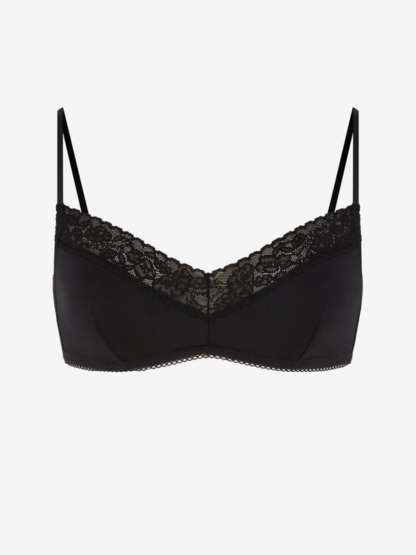 Cotton Essentials Lace-Trim Bralette