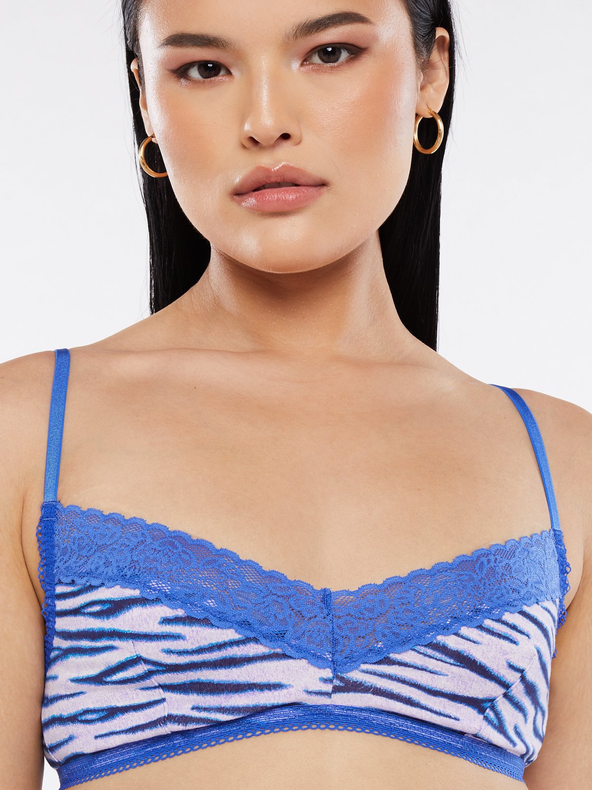 Cotton Essentials Bralette in Blue & Multi SAVAGE X FENTY
