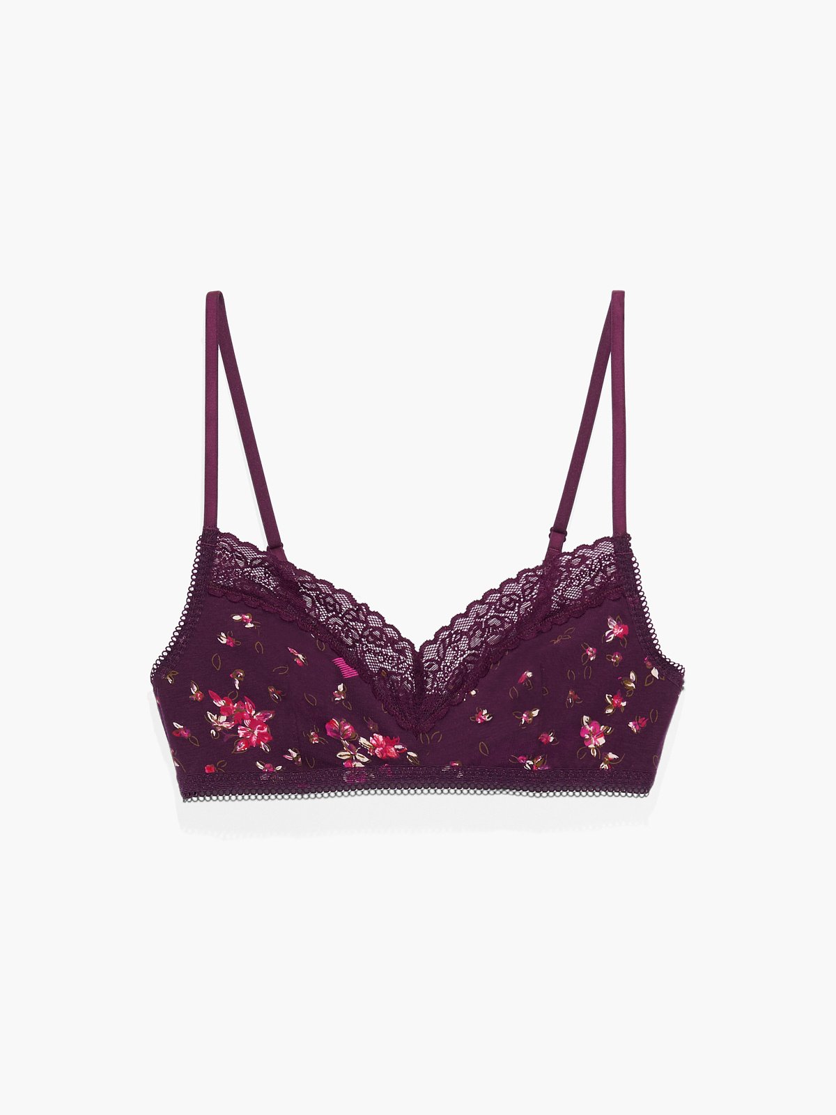 SAVAGE X FENTY unicorn lavender pink Floral Lace and Mesh bralette 2X NEW