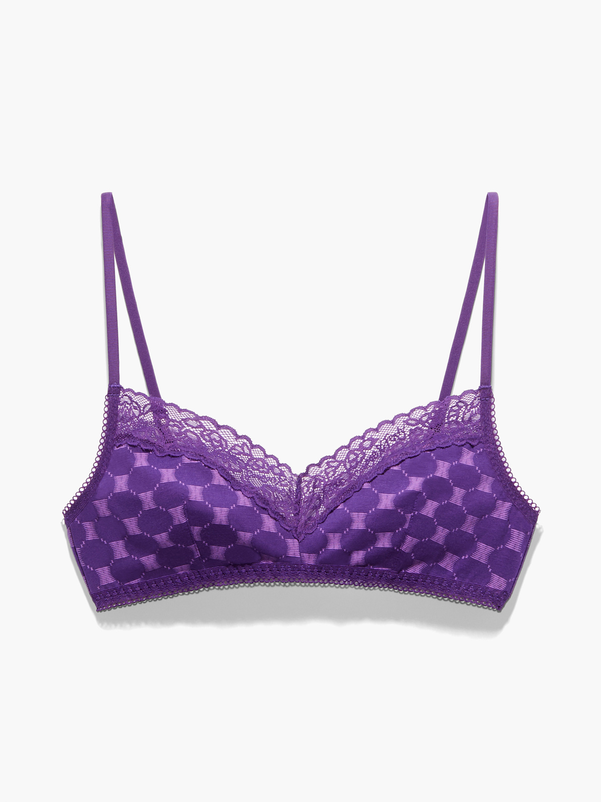 Cotton Essentials Lace-Trim Bralette in Purple | SAVAGE X FENTY UK ...