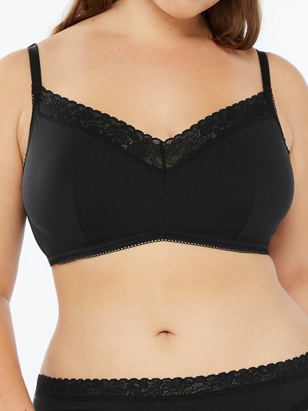 Cotton Essentials Lace-Trim Bralette
