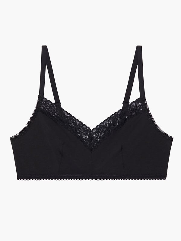 Cotton Essentials Lace-Trim Bralette